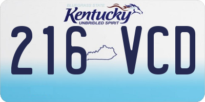 KY license plate 216VCD