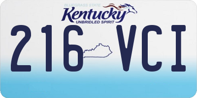 KY license plate 216VCI