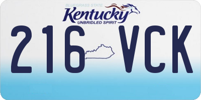 KY license plate 216VCK