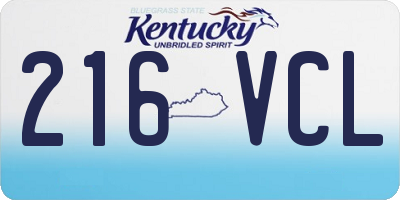 KY license plate 216VCL