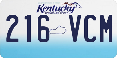 KY license plate 216VCM