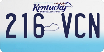 KY license plate 216VCN