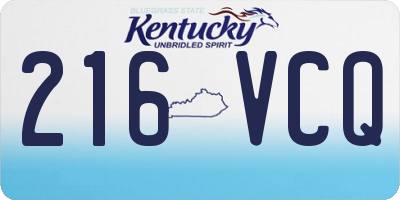 KY license plate 216VCQ