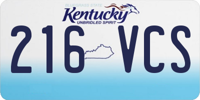 KY license plate 216VCS