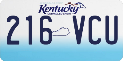 KY license plate 216VCU