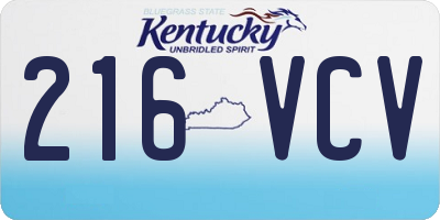KY license plate 216VCV