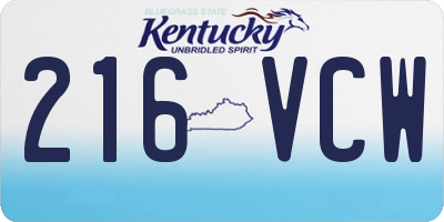 KY license plate 216VCW
