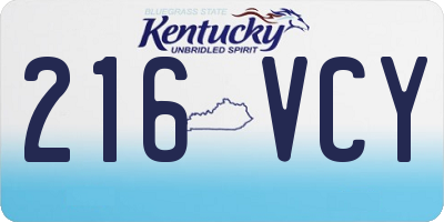 KY license plate 216VCY