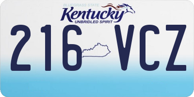 KY license plate 216VCZ