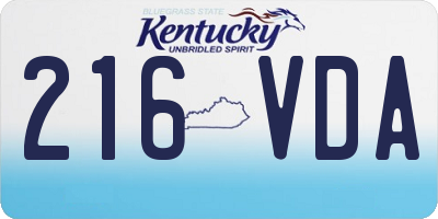 KY license plate 216VDA
