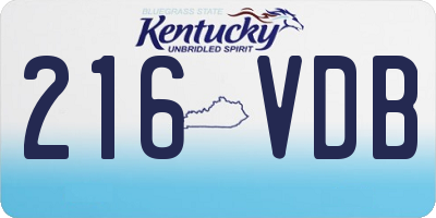 KY license plate 216VDB