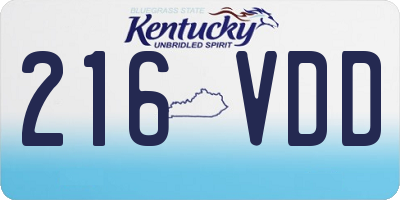 KY license plate 216VDD