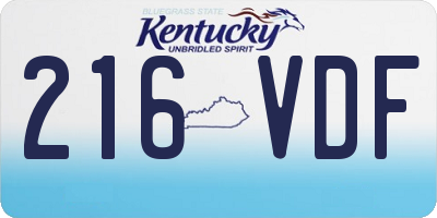 KY license plate 216VDF