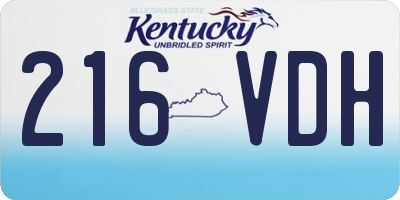 KY license plate 216VDH
