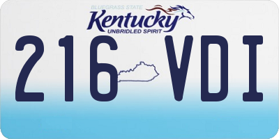 KY license plate 216VDI