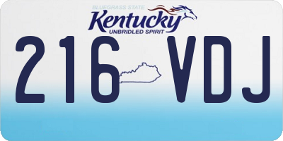 KY license plate 216VDJ