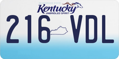 KY license plate 216VDL