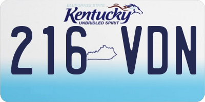 KY license plate 216VDN