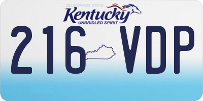 KY license plate 216VDP
