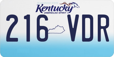 KY license plate 216VDR