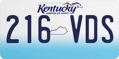 KY license plate 216VDS