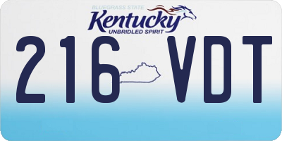 KY license plate 216VDT