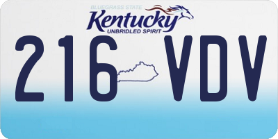 KY license plate 216VDV