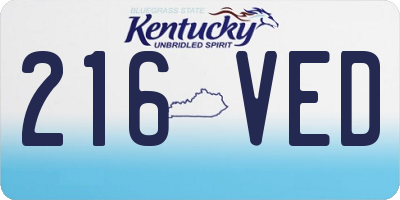 KY license plate 216VED