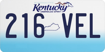 KY license plate 216VEL