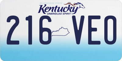 KY license plate 216VEO