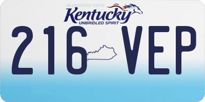 KY license plate 216VEP