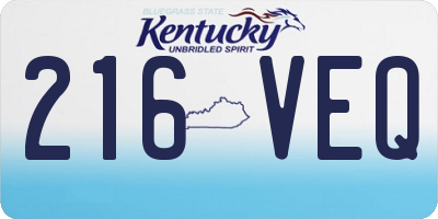 KY license plate 216VEQ
