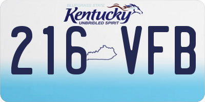 KY license plate 216VFB