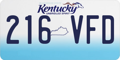 KY license plate 216VFD