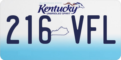 KY license plate 216VFL