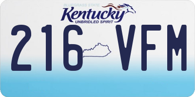 KY license plate 216VFM