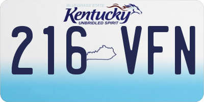 KY license plate 216VFN