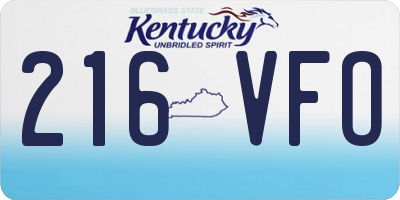 KY license plate 216VFO