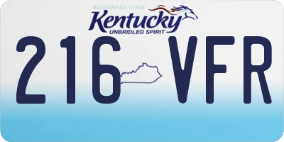KY license plate 216VFR