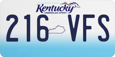 KY license plate 216VFS