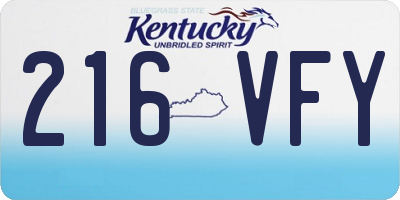 KY license plate 216VFY