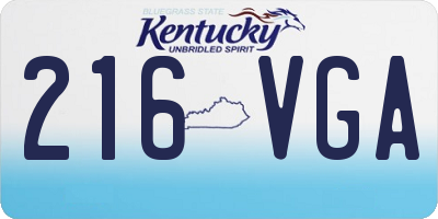 KY license plate 216VGA