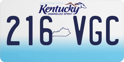 KY license plate 216VGC