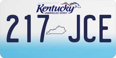 KY license plate 217JCE