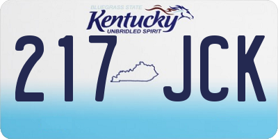 KY license plate 217JCK