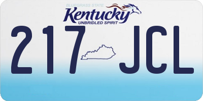 KY license plate 217JCL