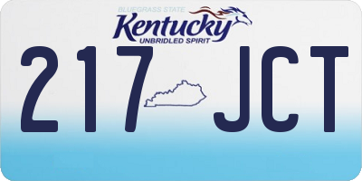 KY license plate 217JCT