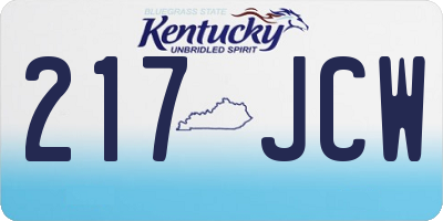 KY license plate 217JCW