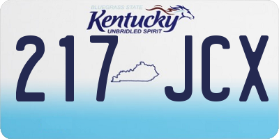 KY license plate 217JCX