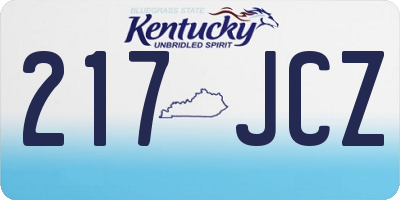 KY license plate 217JCZ